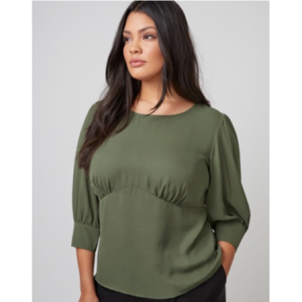 .Lane Bryant Fast Lane 3/4 Sleeve High Waist Top.
